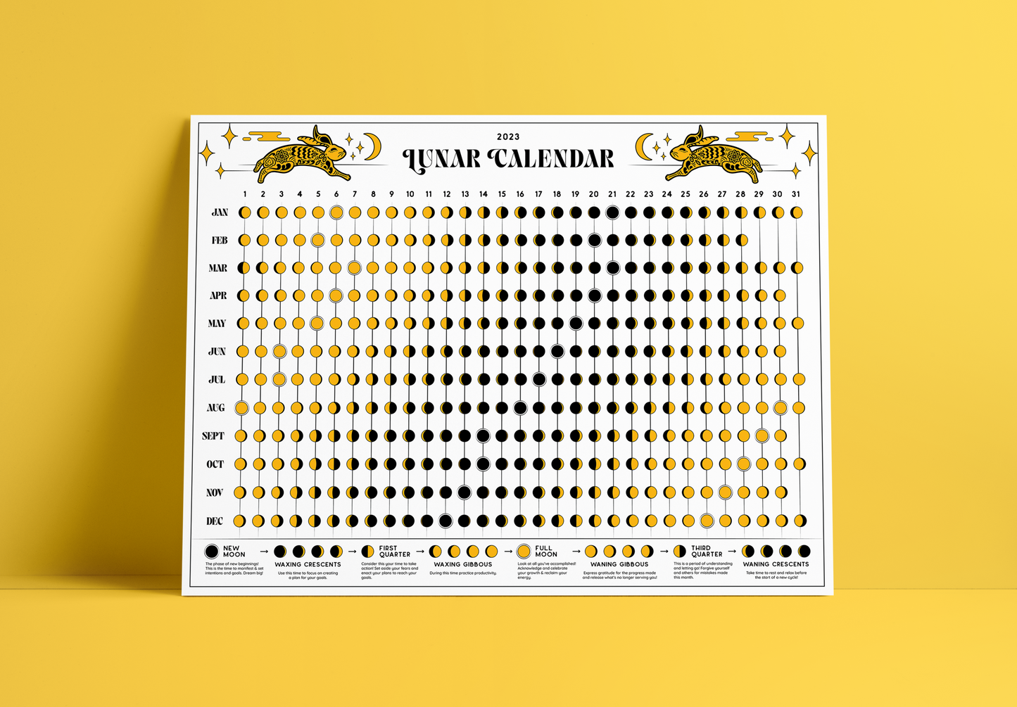 2023 Lunar Calendar - Horizontal
