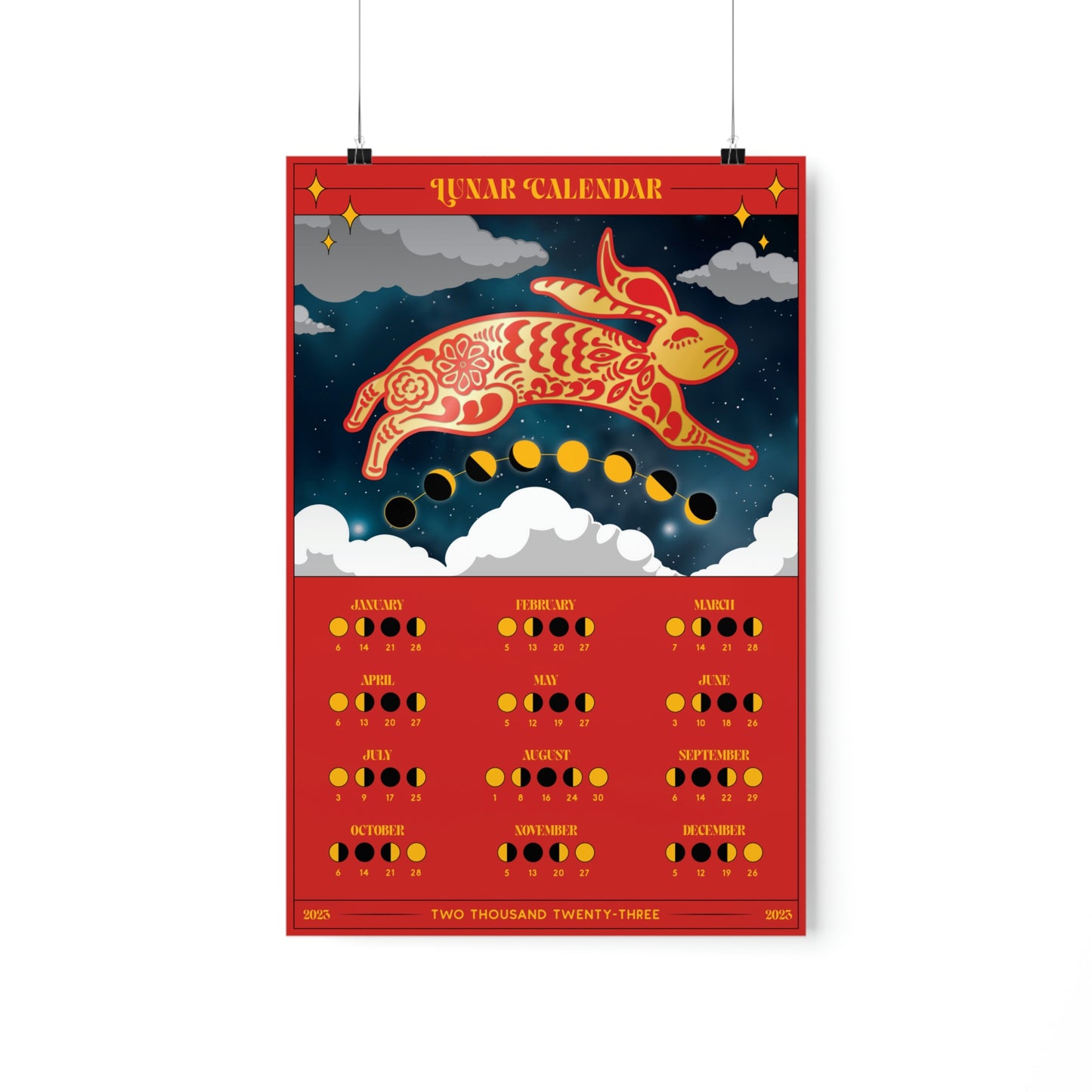 2023 Lunar Calendar - Vertical