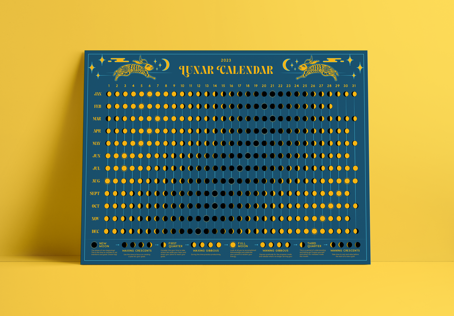 2023 Lunar Calendar - Horizontal
