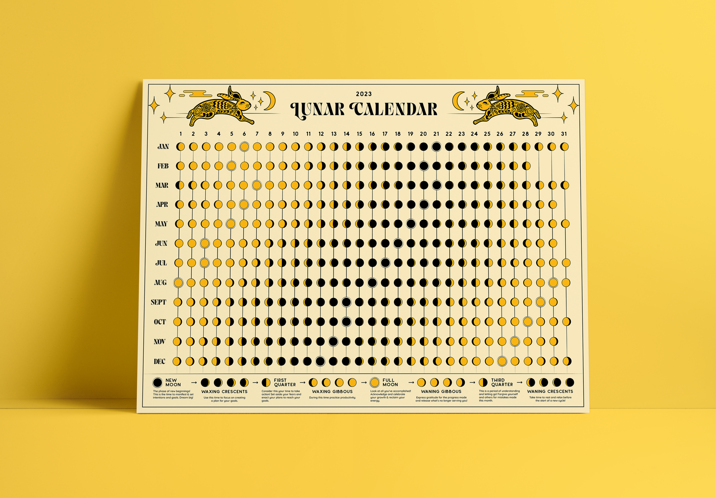 2023 Lunar Calendar - Horizontal
